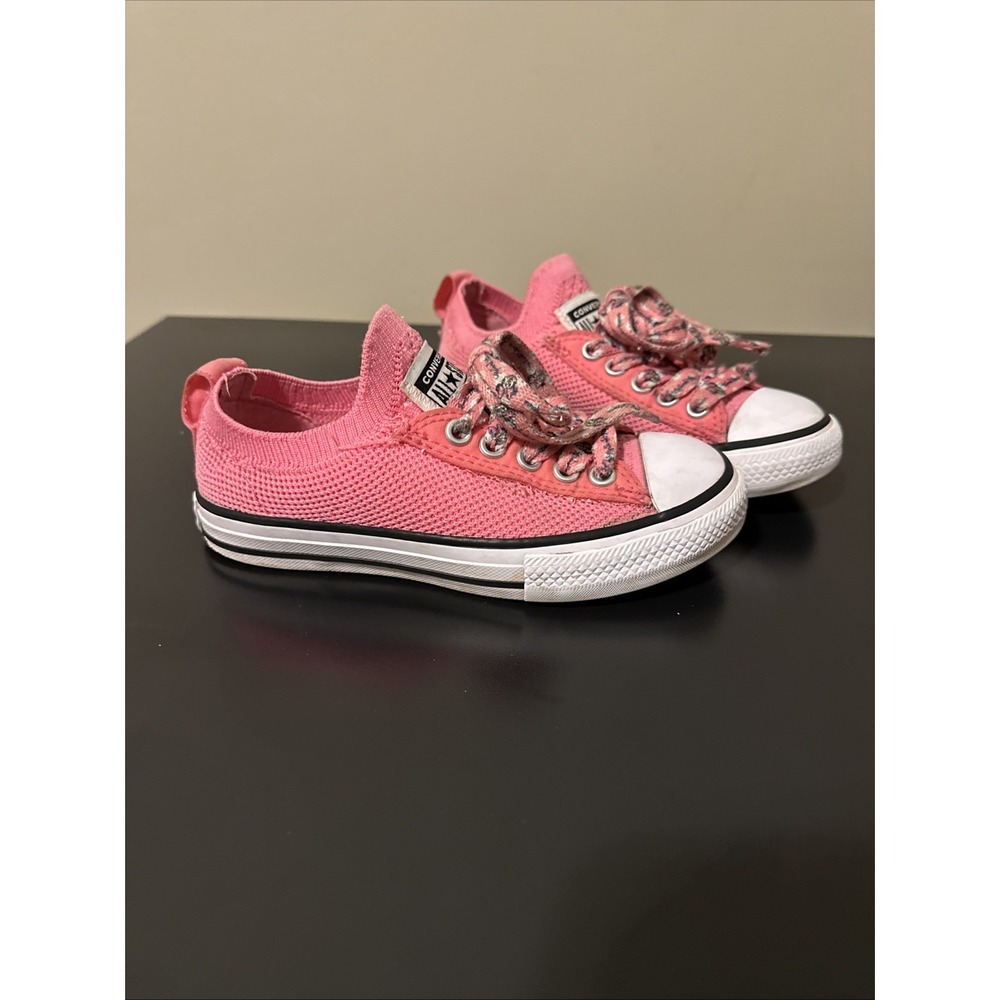 Converse CTAS Knit Pink/White Girl's‎ Slip On Size 12 Minnie Mouse Laces!